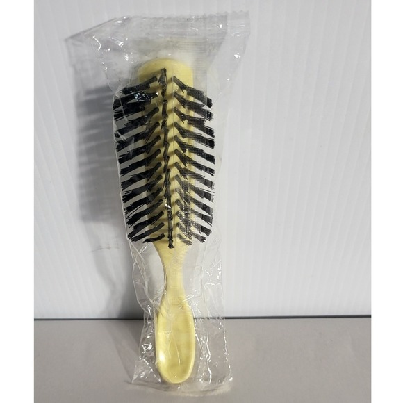 Vintage Style Yellow Hair Brush Boar Bristle Teasing Styling Grooming New - Picture 2 of 5